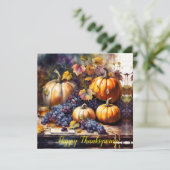 秋の恵み、カボチャのブドウ – 感謝祭 招待状 (スタンド正面)