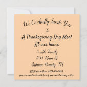 秋の恵み、カボチャのブドウ – 感謝祭 招待状 (裏面)