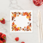 秋の恵み:リース収穫 スタンダードカクテルナプキン (インサイチュ)