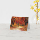 秋の情景感動的グリーティングカード カード (黄色い花)