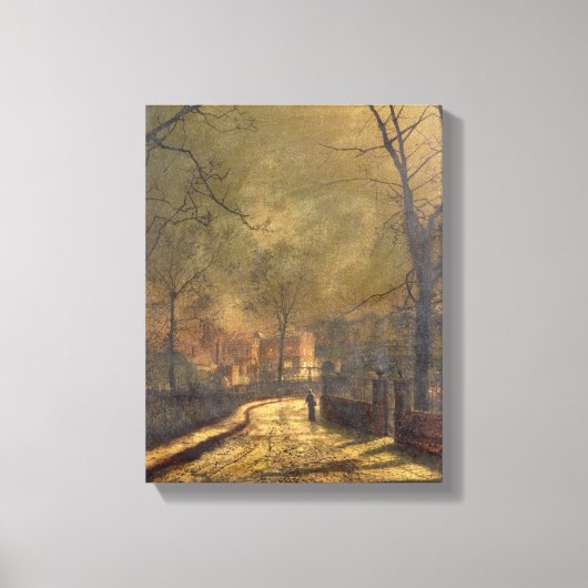 秋の情景、リーズ1874年(油搭載) キャンバスプリント (正面)