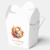 秋の愛が育まれるコーヒー ブライダルシャワー フェイバーボックス (オープン)