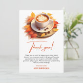 秋の愛が育まれる コーヒー ブライダルシャワー サンキューカード (スタンド正面)