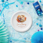 秋の愛が育まれる コーヒー ブライダルシャワー ペーパープレート (パーティー)
