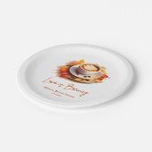 秋の愛が育まれる コーヒー ブライダルシャワー ペーパープレート (アングル)