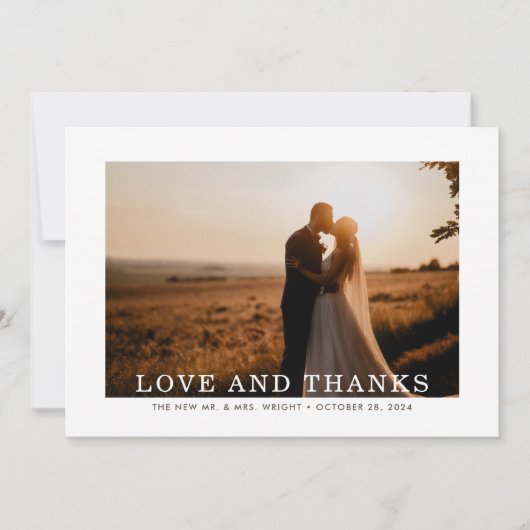 秋の愛と愛感謝してい結婚の サンキューカード (正面)