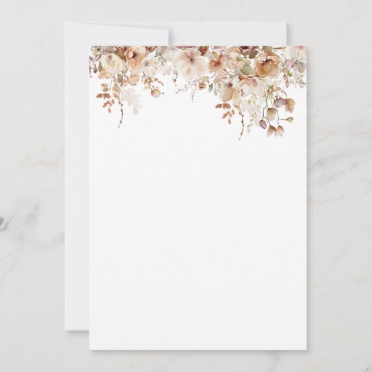 秋の愛のカボチャの野生の花のハート赤ちゃんシャワー サンキューカード (裏面)