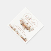 秋の愛のカボチャの野生の花のハート赤ちゃんシャワー スタンダードカクテルナプキン (角)