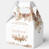 秋の愛のカボチャの野生の花のハート赤ちゃんシャワー フェイバーボックス (裏面)