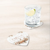 秋の愛のカボチャの野生の花のハート赤ちゃんシャワー ペーパーコースター (インサイチュ)