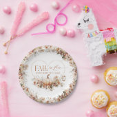 秋の愛のカボチャの野生の花のハート赤ちゃんシャワー ペーパープレート (パーティー)