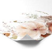 秋の愛のカボチャの野生の花のハート赤ちゃんシャワー ポスター (角)