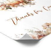 秋の愛のカボチャの野生の花のハート赤ちゃんシャワー ポスター (角)