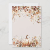 秋の愛のカボチャの野生の花のハート赤ちゃんシャワー 招待状 (裏面)