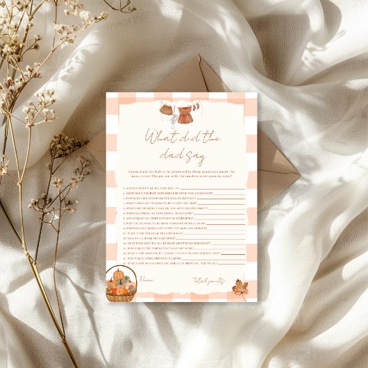 秋の愛のパパは何と言った赤ちゃんシャワー 招待状