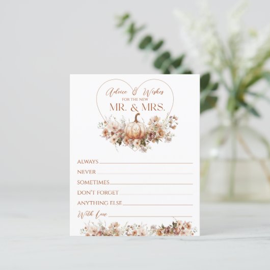 秋の愛のパンプキンワイルドフラワーブライダルシャワーウィッシュ (スタンド正面)