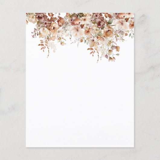 秋の愛のパンプキンワイルドフラワーブライダルシャワーウィッシュ (裏面)