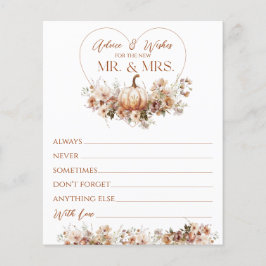 秋の愛のパンプキンワイルドフラワーブライダルシャワーウィッシュ