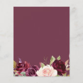 秋の愛のフローラの赤ちゃんシャワー招待 (裏面)