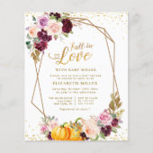 秋の愛のフローラの赤ちゃんシャワー招待 (正面)