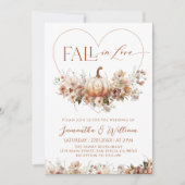 秋の愛のフローラカボチャの写真を聞結婚く 招待状 (正面)