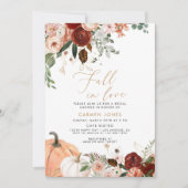 秋の愛のブライダルシャワー招待状、パンプキン 招待状 (正面)