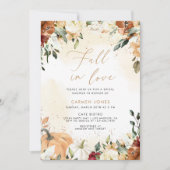 秋の愛のブライダルシャワー招待状、パンプキン 招待状 (正面)