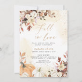 秋の愛のブライダルシャワー招待状、パンプキン 招待状 (正面)