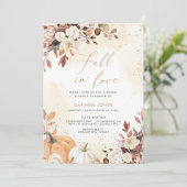 秋の愛のブライダルシャワー招待状、パンプキン 招待状 (スタンド正面)