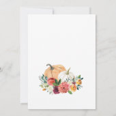 秋の愛のブライダルシャワー招待状、パンプキン 招待状 (裏面)