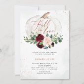 秋の愛のブライダルシャワー招待，フローラ 招待状 (正面)