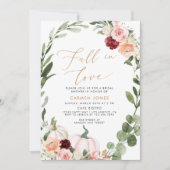 秋の愛のブライダルシャワー招待，フローラ 招待状 (正面)