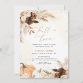 秋の愛のブライダルシャワー招待，フローラ 招待状 (正面)