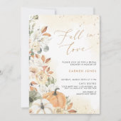 秋の愛のブライダルシャワー招待，フローラ 招待状 (正面)