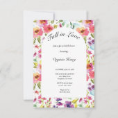 秋の愛のブライダルシャワー、白いカボチャの燃えたora 招待状 (正面)