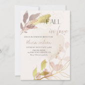 秋の愛のブライダルシャワー - 葉と素朴な魅力 招待状 (正面)