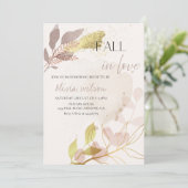 秋の愛のブライダルシャワー - 葉と素朴な魅力 招待状 (スタンド正面)