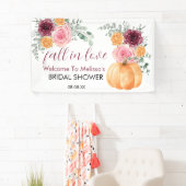秋の愛のブルゴーニュピンクブライダルシャワー歓迎 横断幕 (インサイチュ)