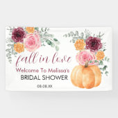 秋の愛のブルゴーニュピンクブライダルシャワー歓迎 横断幕 (横)