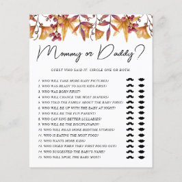 秋の愛のママまたはパパの赤ちゃんシャワーゲーム