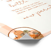 秋の愛のメッセージでボトルの赤ちゃんシャワーのサイン ポスター (角)