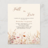 秋の愛のワイルドフラワーブライダルシャワー招待 (正面)