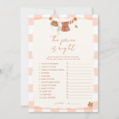 秋の愛の価格は右ベビーシャワーゲーム 招待状 (正面)