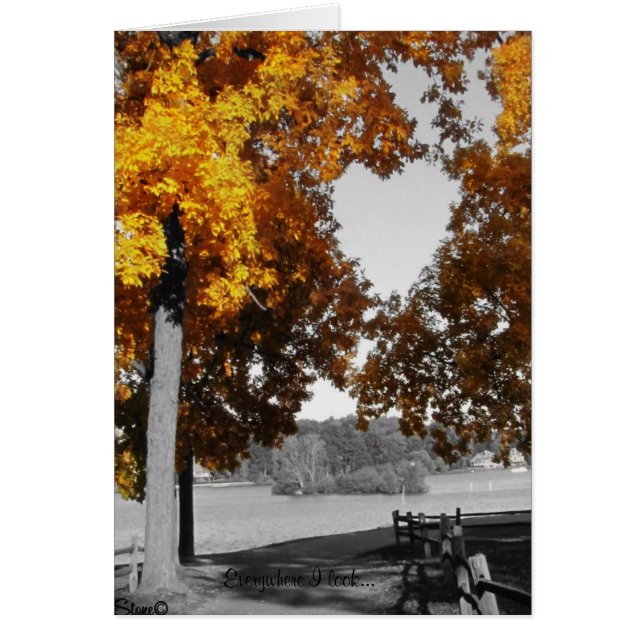 秋の愛の垂直カード、どこでも私は見て… (正面)