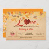 秋の愛の招待ウェディングシャワー素朴 招待状 (正面/裏面)