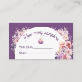 秋の愛の推測かぼちゃの赤ちゃんシャワーの数 エンクロージャーカード (正面)