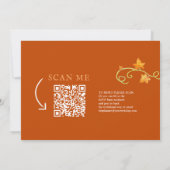 秋の愛の水の色かぼちゃの秋QR 結婚s 招待状 (裏面)