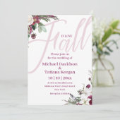 秋の愛の水の色の花の秋結婚の 招待状 (スタンド正面)