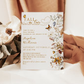 秋の愛の水色ワイルドフラワーベビーシャワー 招待状