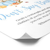 秋の愛の秋のブルーパンプキンベビーと言わない ポスター (角)